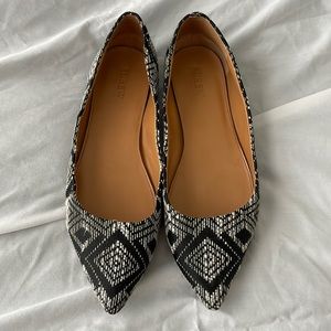 Jcrew Black and White Patterned Flats
